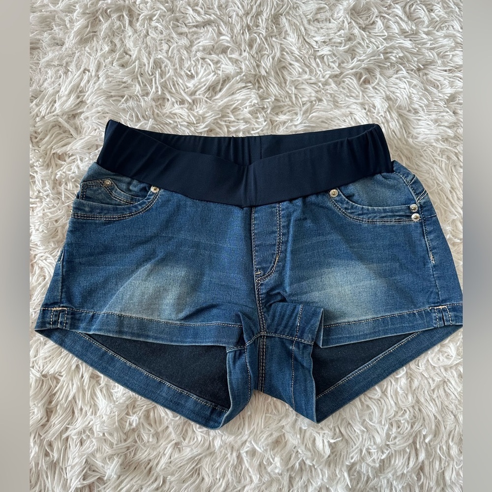 YMI Blue Jean Shorts Distressed Hem Classic Style